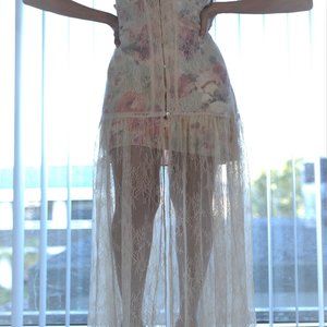 See-through long gown dress